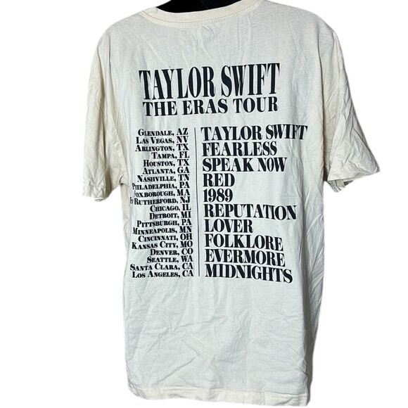 Taylor swift the eras tour official merch band tee swiftie cream colored Taylor - Picture 2 of 5